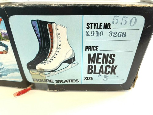 Vintage American Aces Men's Size 5 Figure Skating Ice Skates Black Style 552 - Picture 2 of 6