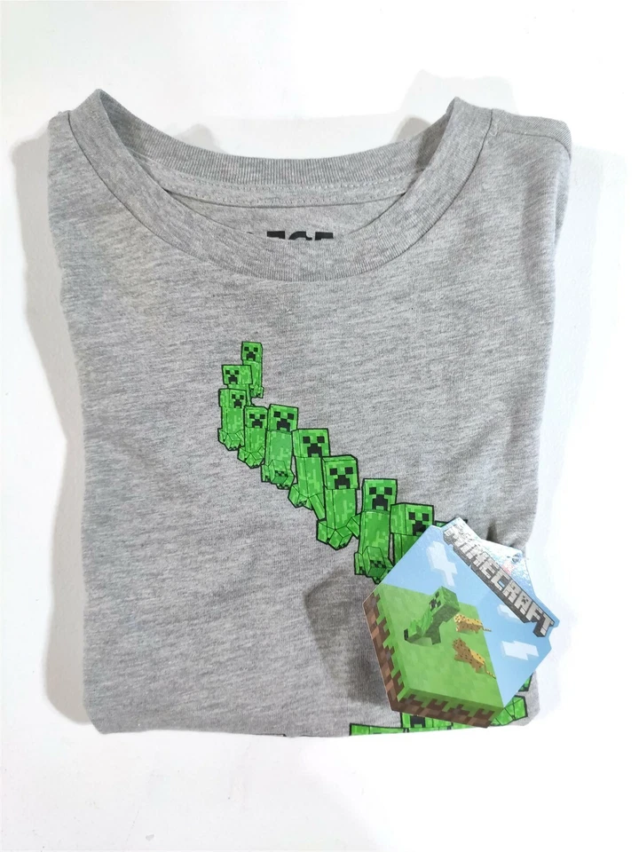 Camisa Minecraft Niños Pequeña 6-7 Creeper Line Camiseta Manga Corta Steve Alex Camiseta Foto 4 de 4