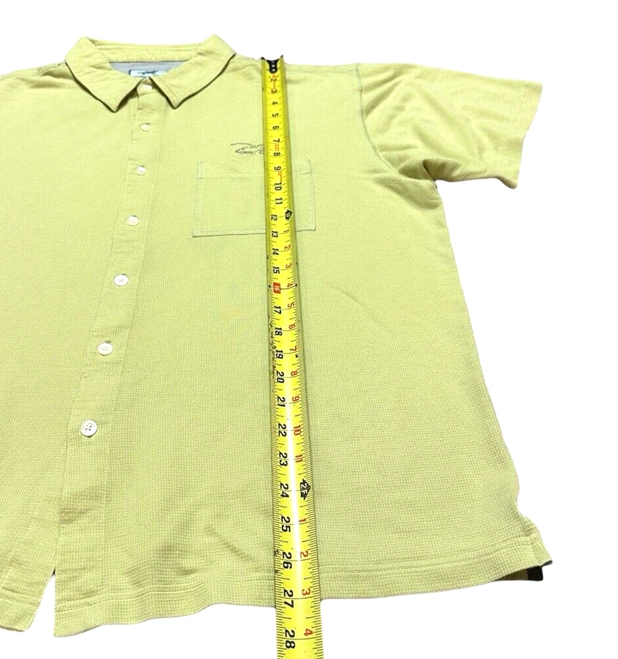 Horny Toad short sleeve polo lime green yellow L embroidered helicopter light - Image 4 of 4