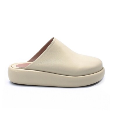 Ilio Smeraldo x Kate Young Clogs Cream Leather 41 NWOT $550