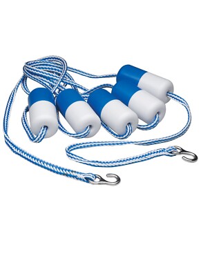 30' Feet Swimming Pool Safety Rope & Float Divider Line with Stainless Hook