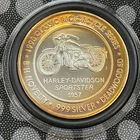 1998 BH Novelty 1957 Harley Davidson Sportster 20g .999 Silver Round Gold Toned