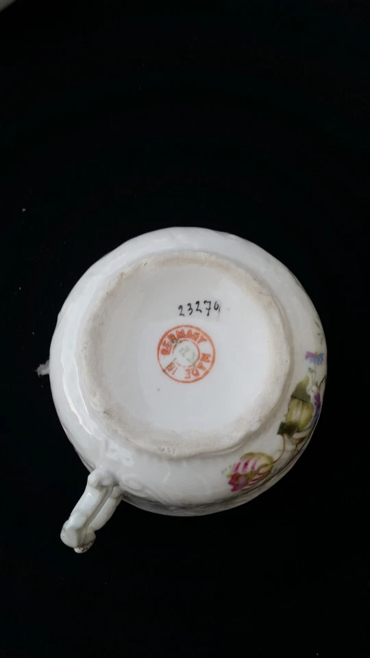 JUEGO RARO KPM ALEMANIA PORCELANA TAZA DE TÉ PLATILLO ENSALADA PLATO TAZÓN FLORAL 23279 Foto 4 de 4