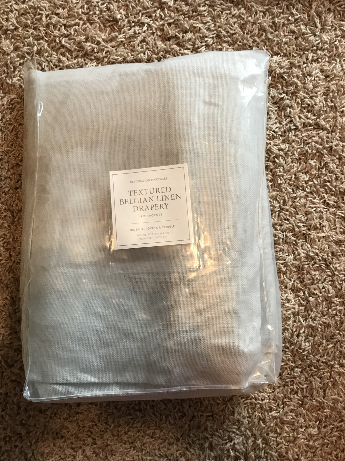 Restoration Hardware Belgian Linen Textured Drape 50x96 Mist eBay