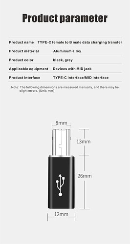 2x USB C Female to USB B Male MIDI Printer Electric Pianos Synthesizers Adapter - Picture 4 of 6