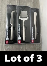 Lot of 3 Swissmar SS Universal Cheese Knife, Cheese Plane, Cheese Spreader