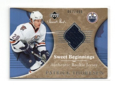 2006-07 UD Sweet Shot PATRICK THORESEN #123 Beginnings ROOKIE JERSEY #/499