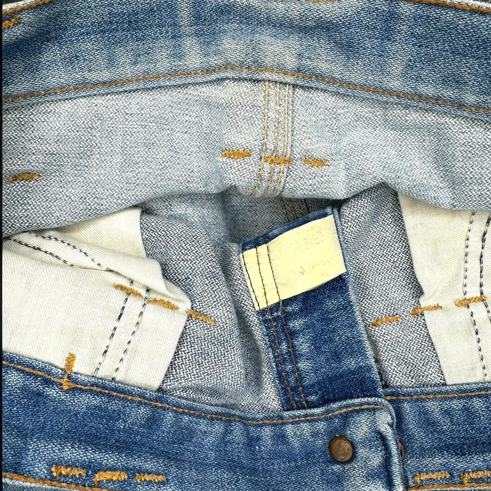 Jeans acampanados vintage Wrangler azul campana años 70 EE. UU. talla 29x30 Scovill cremallera E7J raros Foto 3 de 4