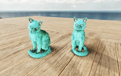 Ark Survival Ascended  - Cyan Cat Pair Lvl 1   PC/PS5/XBOX  PVE
