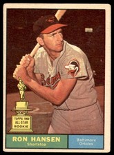 1961 Topps #240 RON HANSEN  Baltimore Orioles  VGEX