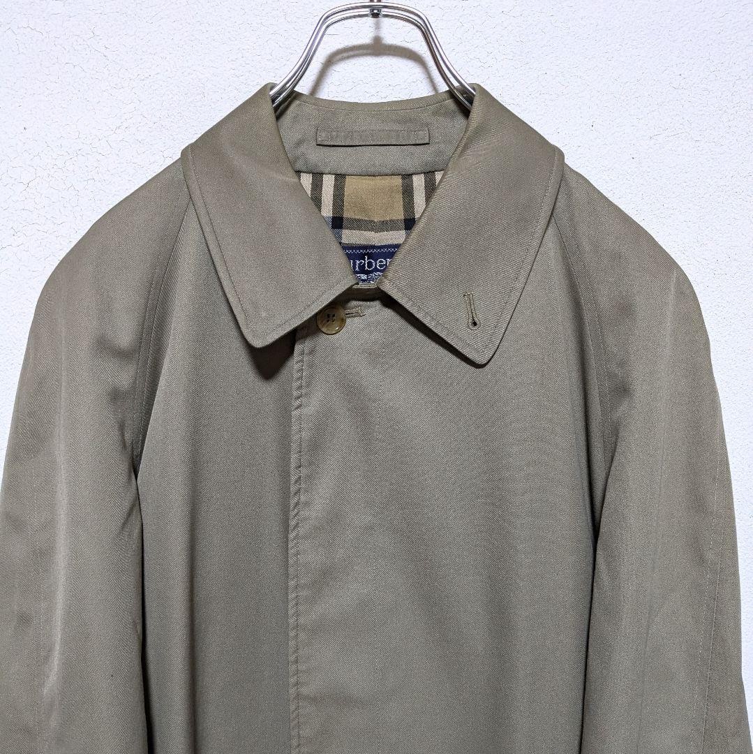 Burberrys Vintage 1985 Balmacaan Coat Made in England Nova Check Beige Size M thumbnail 5