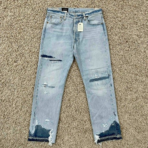 Jean homme Levi’s 501 original patchwork vieilli bleu clair taille 34x30 (neuf) - Photo 1/24