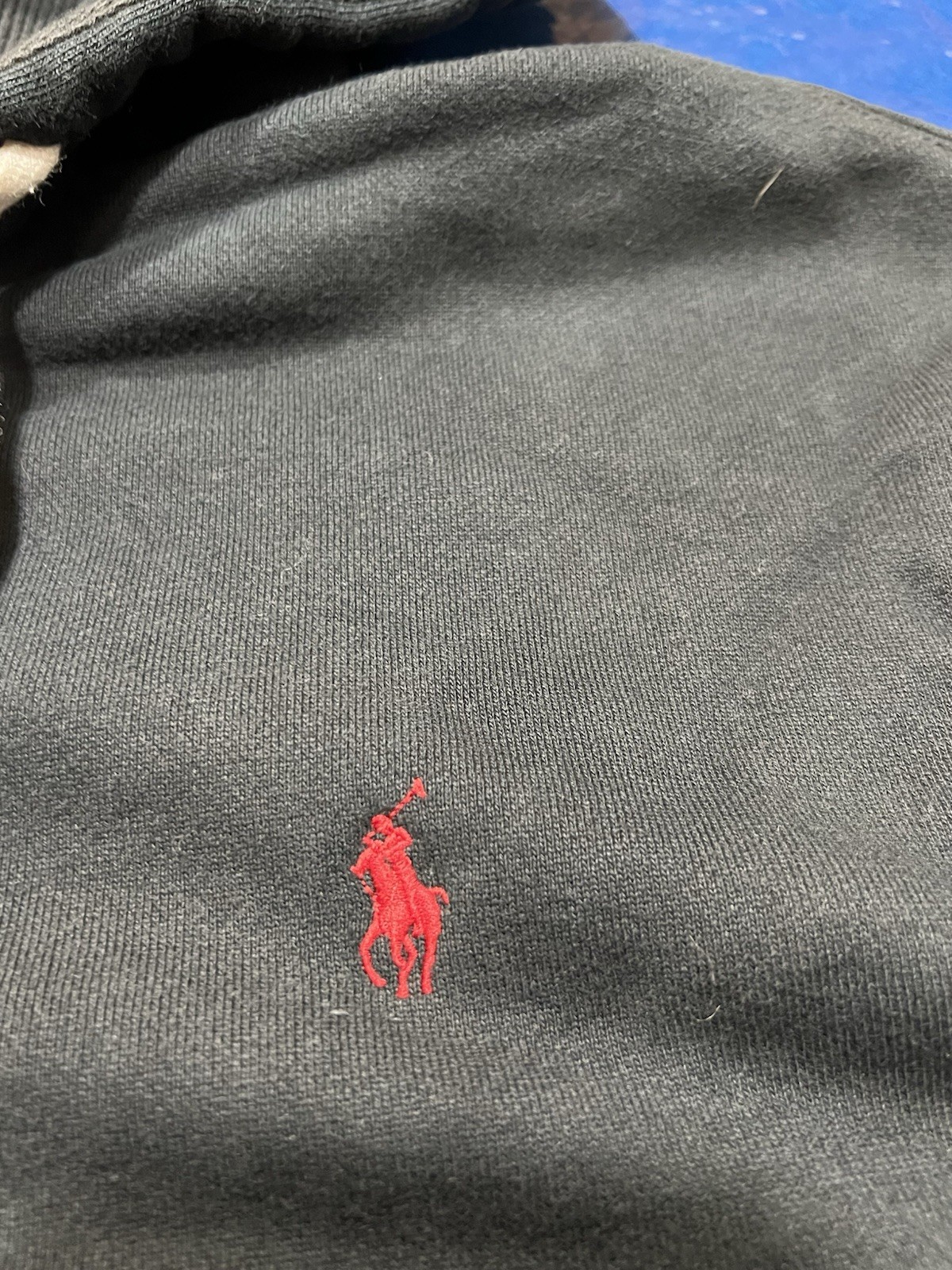 Polo Ralph Lauren felpa con cappuccio uomo taglia 3XB giacca full zip pesante rosso pony con cappuccio