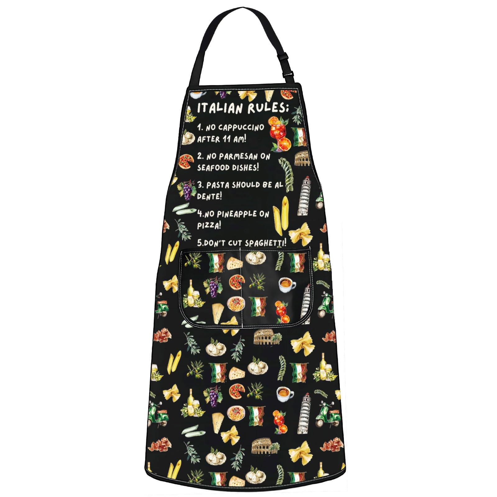 Italian Chef Apron Italy Kitchen Apron Italian Rules Cooking Apron Decor