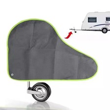 Universal Waterproof Caravan Tow Hitch Black Cover + Strap Green Strip