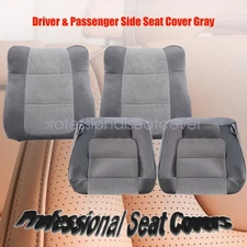Driver & Passenger Bottom & Top Cloth Seat Cover Gray For 02-03 Ford F150 Lariat