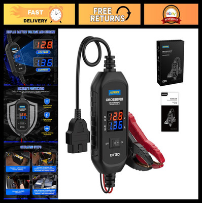12V OBD II Car Memory Saver Cable, Vehicle ECU Power Supply, Digital Display, Ba