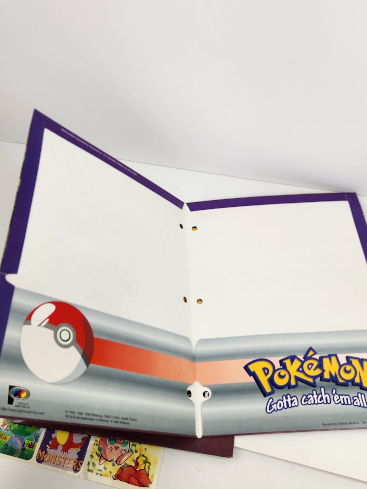 Nintendo Pokemon Charizard Spiral Notebook & 2 Folders School Supplies Vtg 98-99