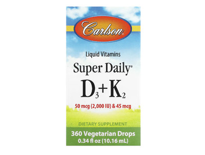 Carlson, Super Daily  D3 + K2, Vitamin D3 + K2, 10,16 ml
