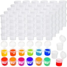 100 Strips 600 Pots Empty Paint Pots, Mini Paint Storage Cup with Lids, 5ml/ ...