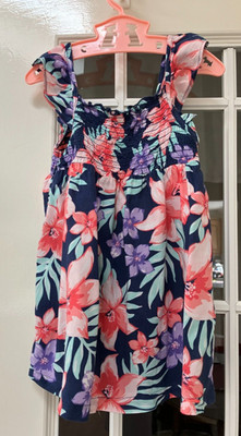 Carters rosa und blau geblümte Bluse - Mädchen Größe 7