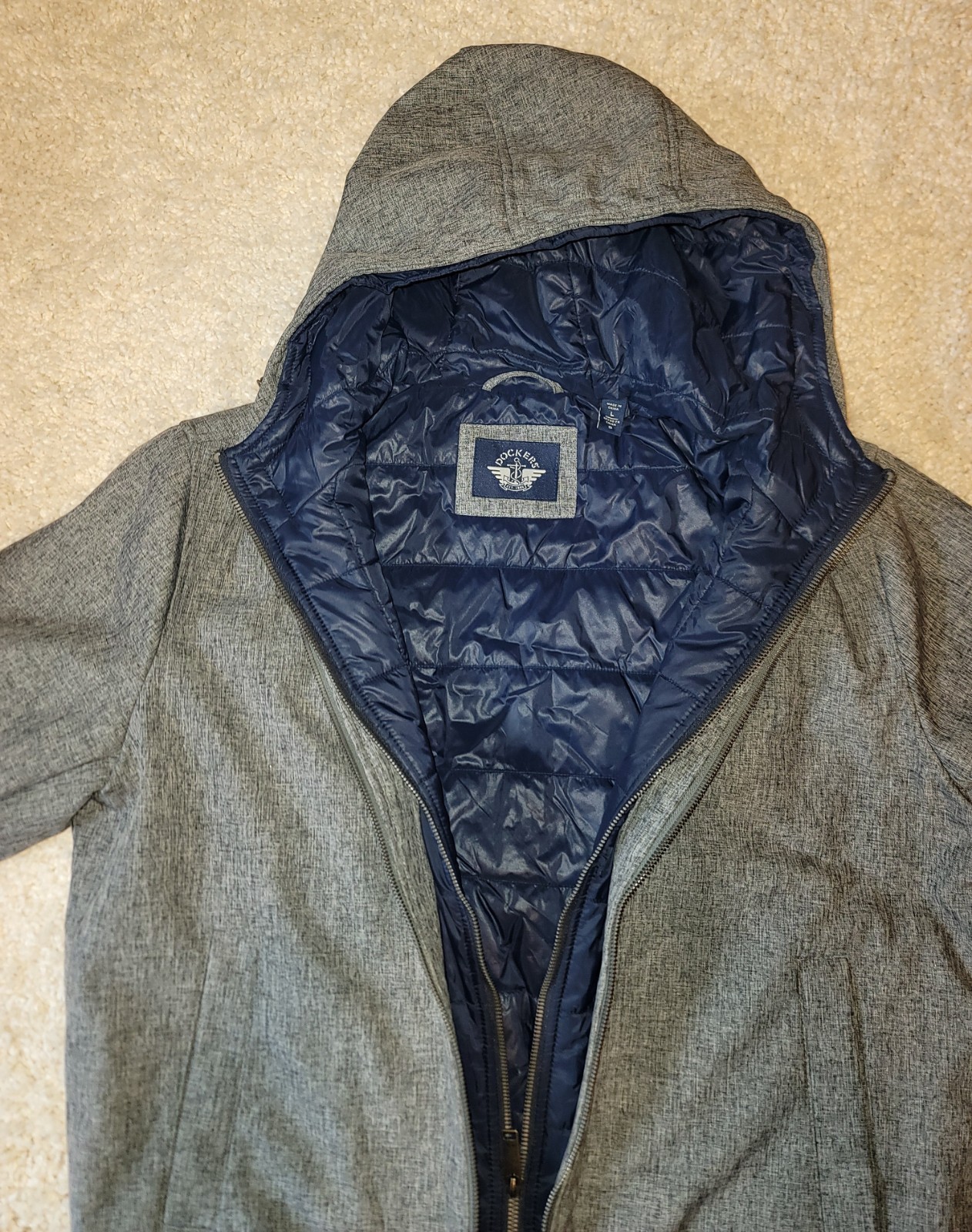 Dockers Double Zip Softshell Jacket Large With Po… - image 4