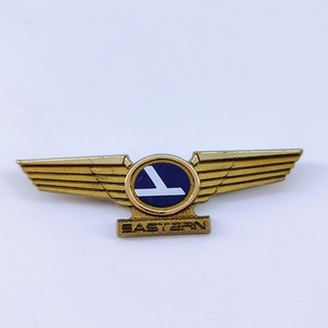 Vintage Eastern Airlines Pilot Wing Pin Gold Tone Enamel Airline Collectible