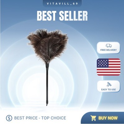 14.9 Inch Natural Ostrich Feather Duster - Eco-Friendly Cleaning Tool