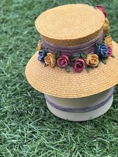 Vintage Style Hat Trinket Box – Floral Decorative Jewellery Box – Cottage Chic