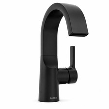MOEN Avri 84156BL One-Handle Bathroom Sink Faucet - Matte Black Drain Included
