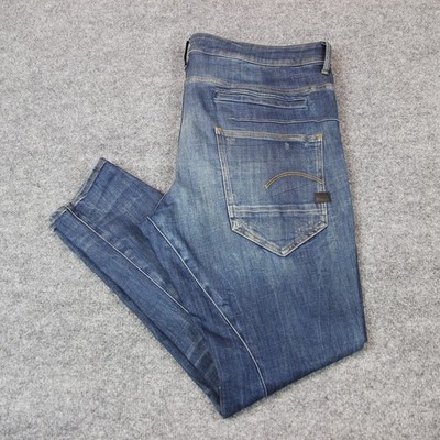 G Star Raw Jeans Men's 40X34 (Actual 42x31) Blue Denim D-Staq 3D Slim