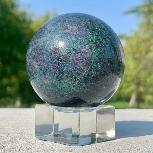 307G Zafiro Azul Natural Y Rubí Esfera Efecto Fluorescencia Reiki Sanación - Imagen 9 de 19