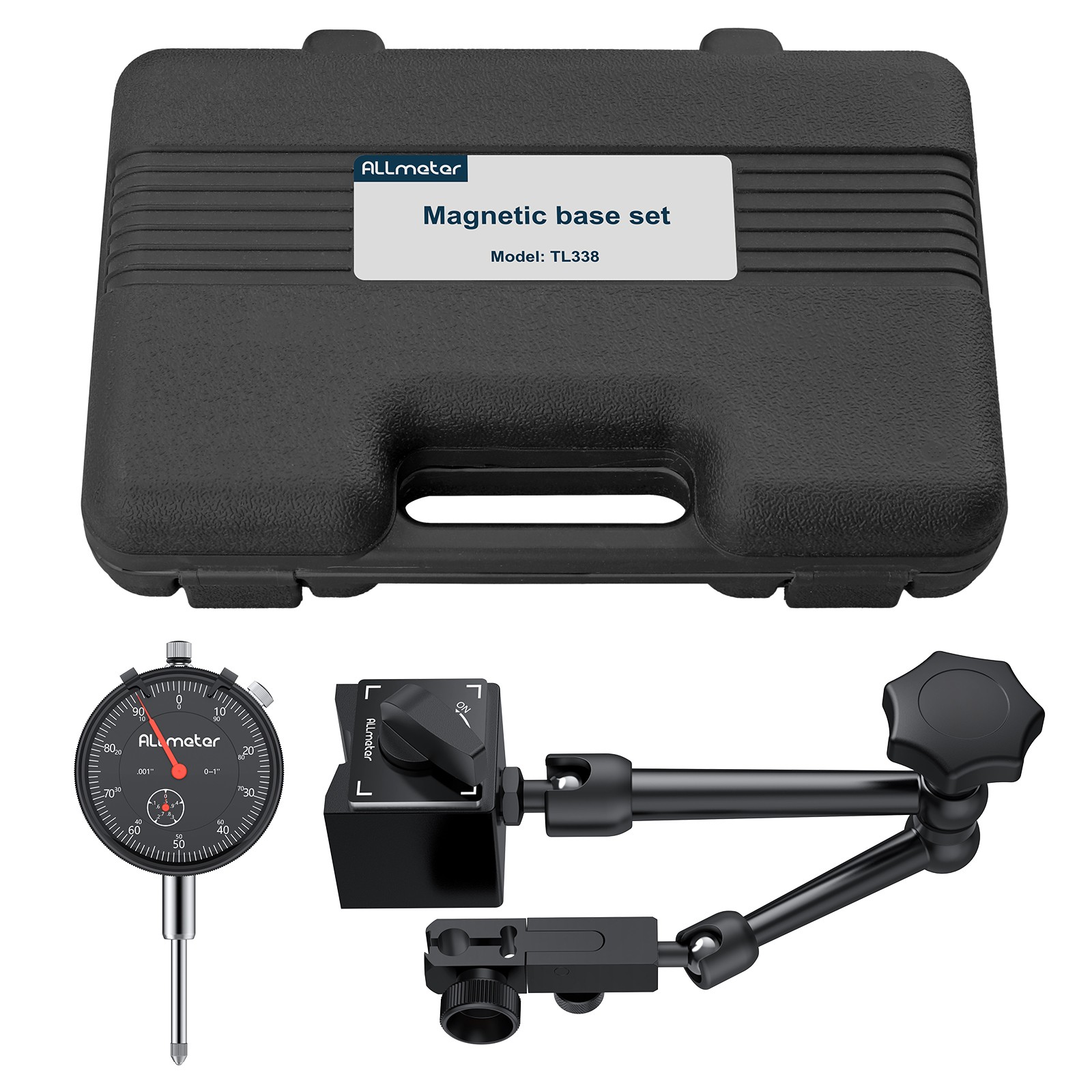 132lbs Digital Dial Indicator Magnetic Base Precision Test Gauge 0-1"/0-0.001"