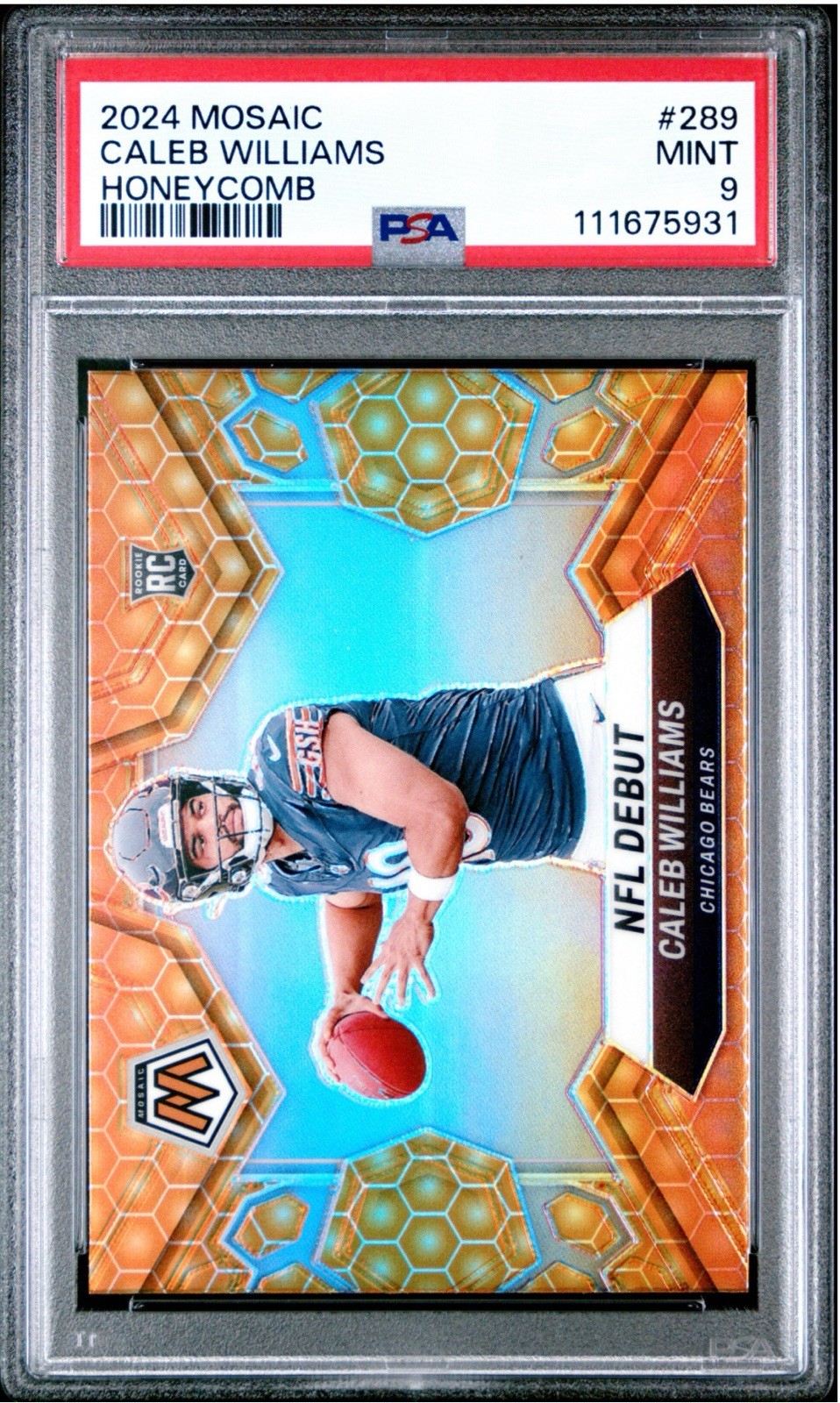 2024 PANINI MOSAIC HONEYCOMB #289 CALEB WILLIAMS PSA 9