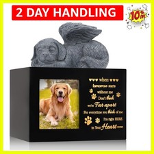 Memorial Keepsake Urn for Dogs - Solid Wood with Removable Lid & Photo Display