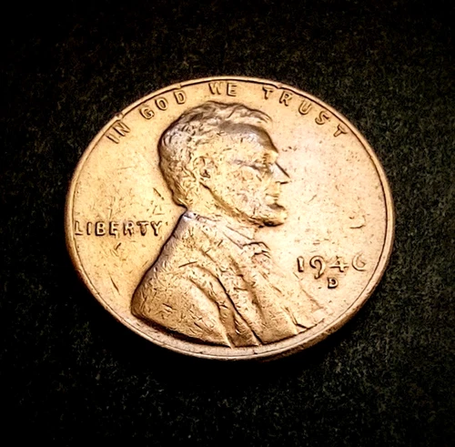 1946-D  Lincoln Wheat Cent Penny  VINTAGE  Fair /Good Condition  FREE SHIPPING