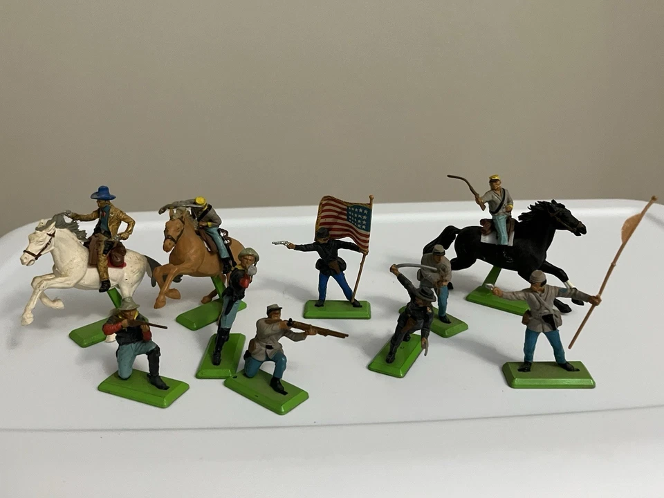 Lote De Colección De 10 Britains LTD Detalle Juguete Soldado Guerra Civil de Estados Unidos Unión Con Bandera Foto 2 de 4
