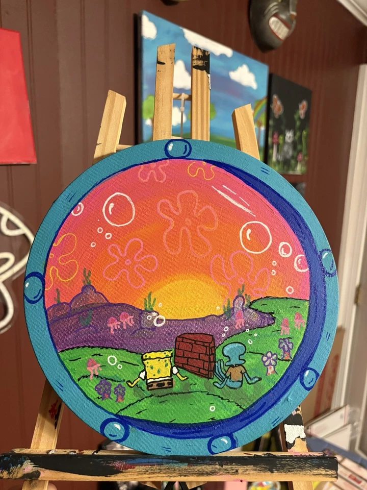 Pintura de arte de pared de Bob Esponja “Morir por pastel” Foto 2 de 2