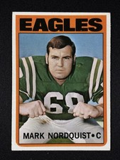 Topps 1972 #102 Mark Nordquist Philadelphia Eagles Rookie Base Set Football Card. rookie card picture