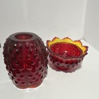 Fenton Amberina Hobnail Glass Fairy Lamp — photo 2
