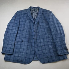 Luchiano Visconti 56L Blue Blanketweave Soft Shoulder Blazer Jacket Sport Coat
