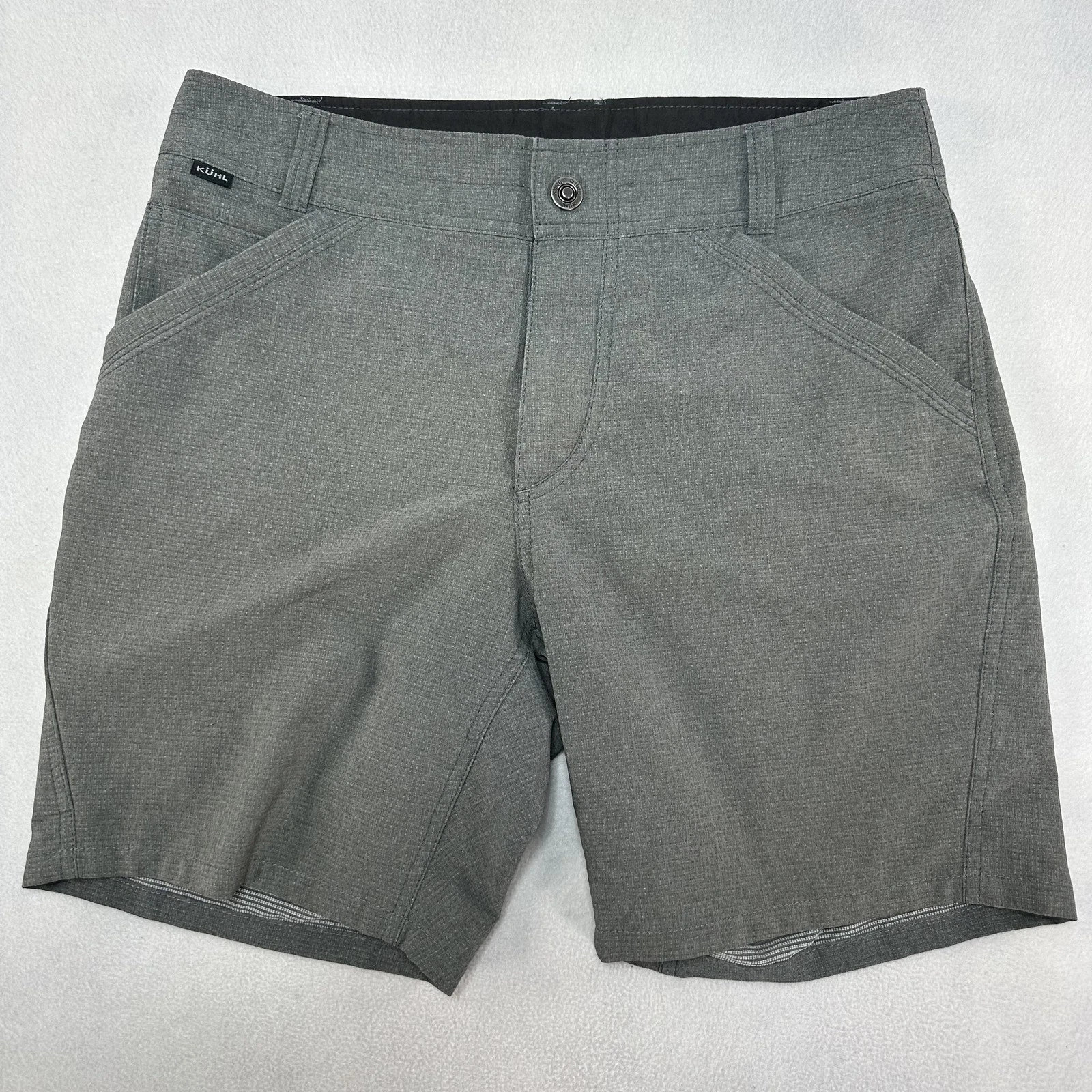 Kuhl Shorts Mens 32 Gray Performance Chino Hiking Travel Outdoor Casual 5147