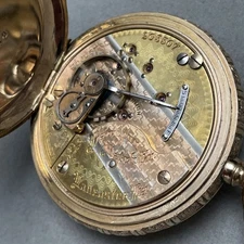 Hamilton 941 Pocket Watch Rare Mulitcolor Damaskeen Railroad Grade Hunter GF 18s