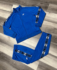 NIKE Royal Blue k Men's 2 Piece Tracksuit Taped Men's Jacket Large Pants Medium