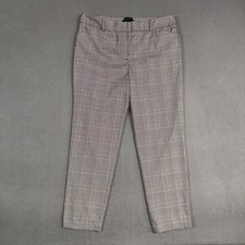 Talbots Dress Pants Women  s 14 Gray Hampshire Ankle Glen Check Polyester Blend