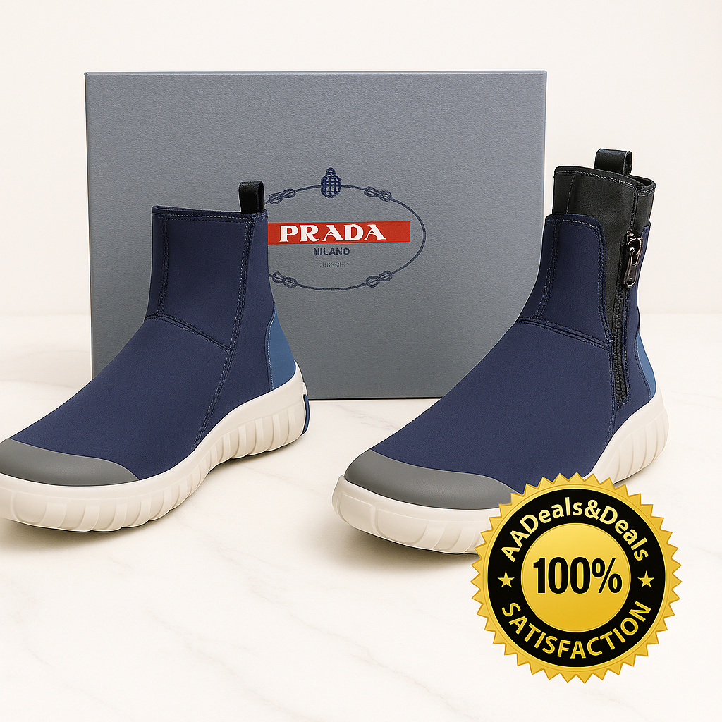 MEN's PRADA BLUE MESH ZIP RUNNER NEOPRENE SCUBA