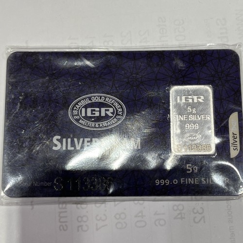 5 Gram 999 Fine Silver IGR Bar In Original Card and Plastic Fractional Silver - Picture 1 of 4