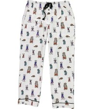 P.J. Salvage Womens Dogs With Scarf Pajama Lounge Pants, White, X-Large
