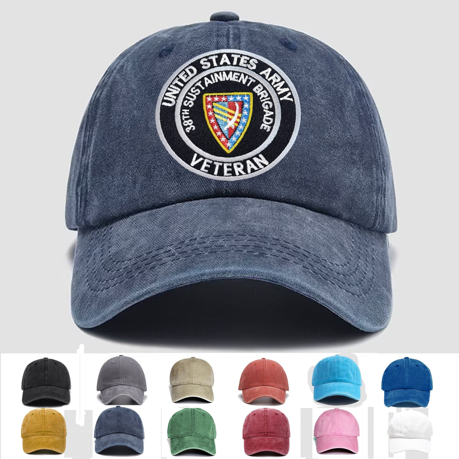 Custom Embroidered Hat US Army 38th Sustainment Brigade Veteran, Trucker Hat