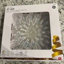 GE 37 LED Dual Color Starburst Christmas Tree Topper 8-Function Green Wired NEW